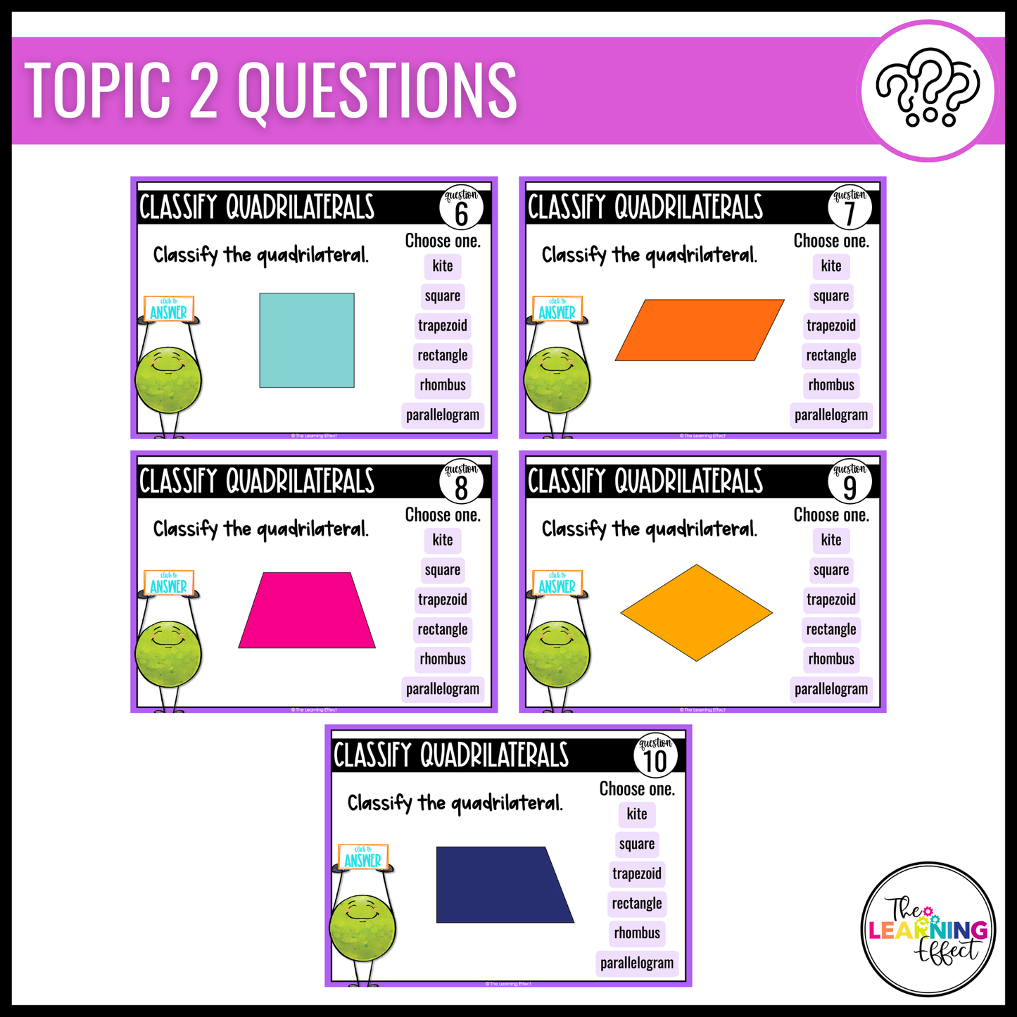 2D Shapes Geometry Google Slides | 5th Grade Digital Task Cards Math Activity