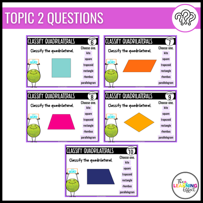 2D Shapes Geometry Google Slides | 5th Grade Digital Task Cards Math Activity