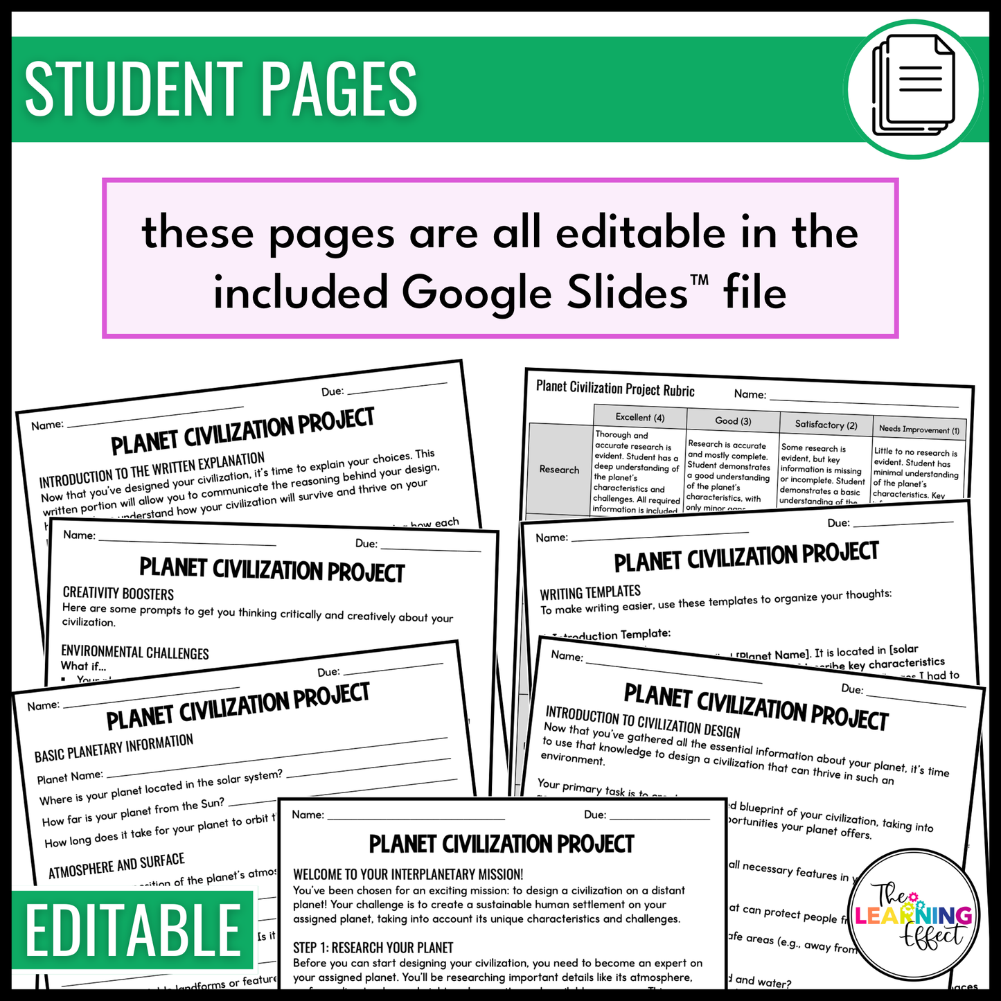 Planets of the Solar System Research Project | Outer Space Science Activity