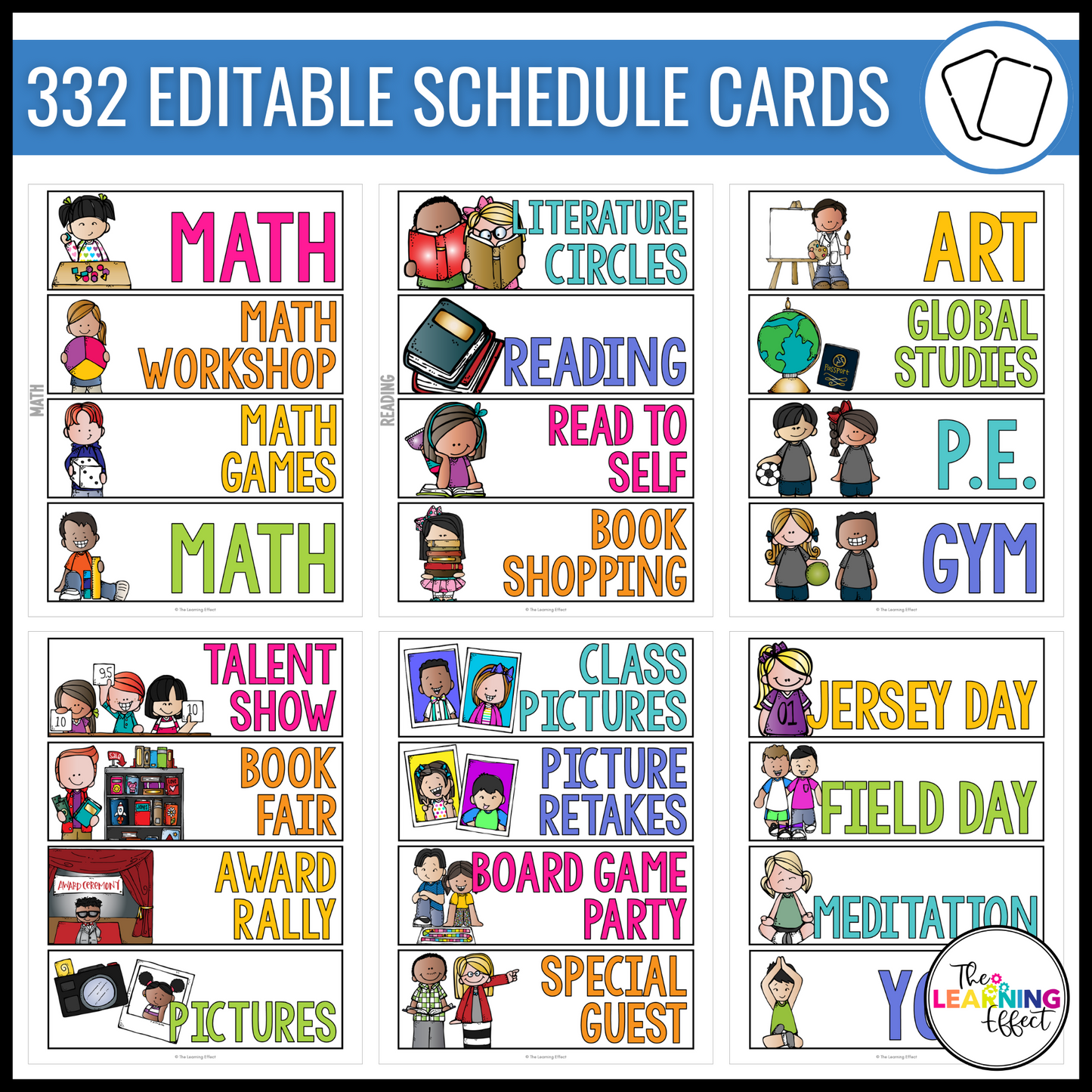 Visual Schedule Cards | Editable Daily Classroom Labels