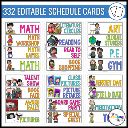 Visual Schedule Cards | Editable Daily Classroom Labels