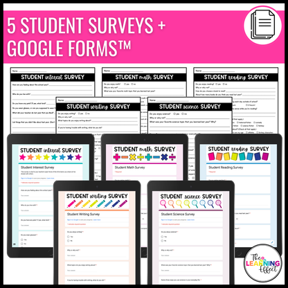 Student Interest Surveys and Questionnaires | All About Me Activity for Back to School