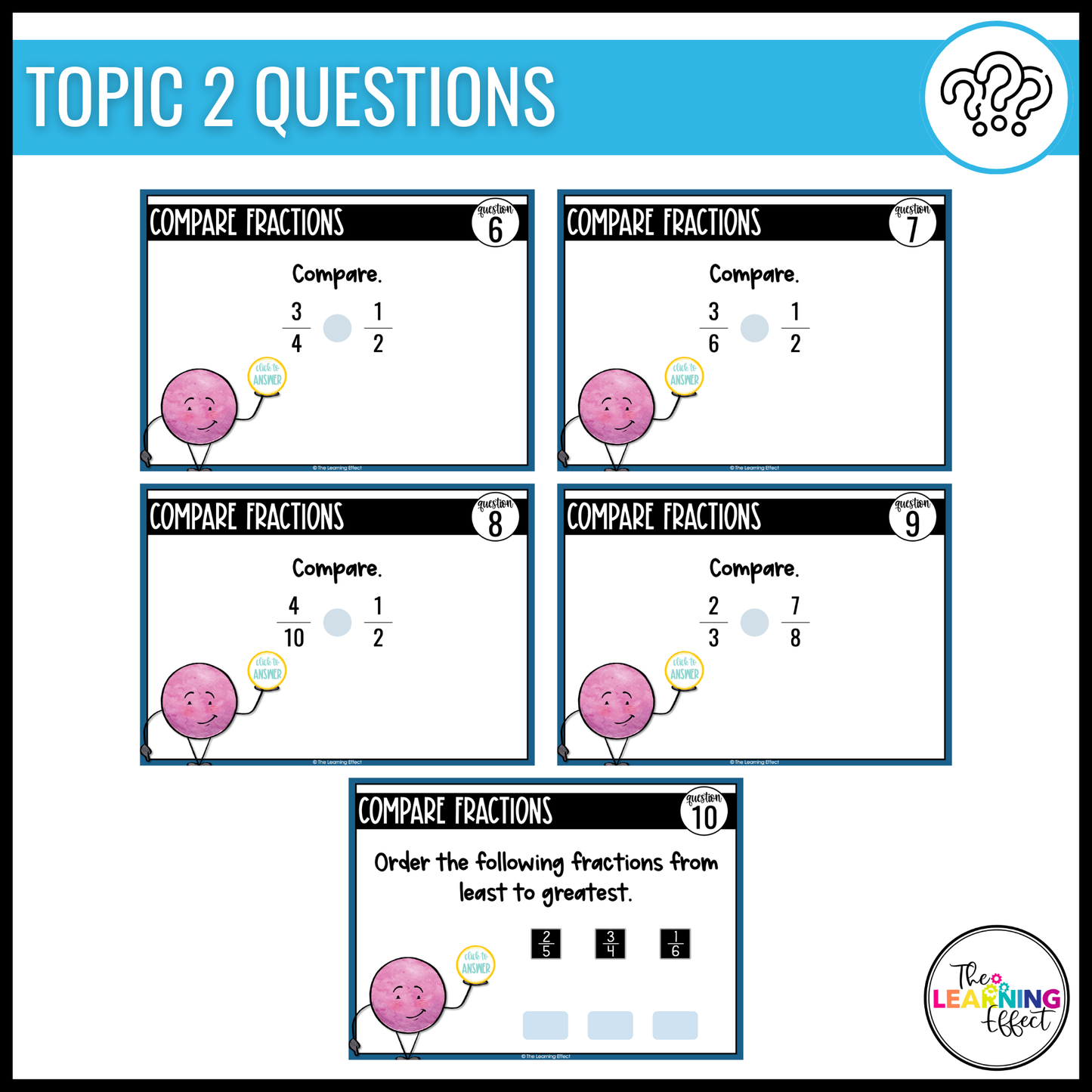 Fractions Google Slides | 4th Grade Math Digital Task Cards Activity