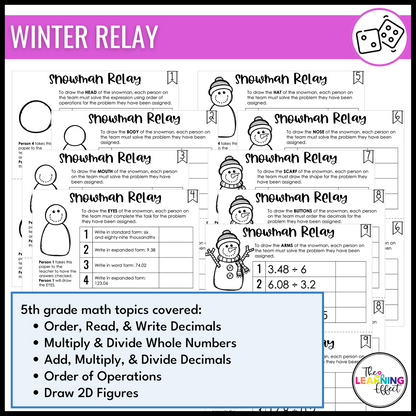 5th Grade Math Review Relay Games BUNDLE | Fun No Prep Whole Class Activities