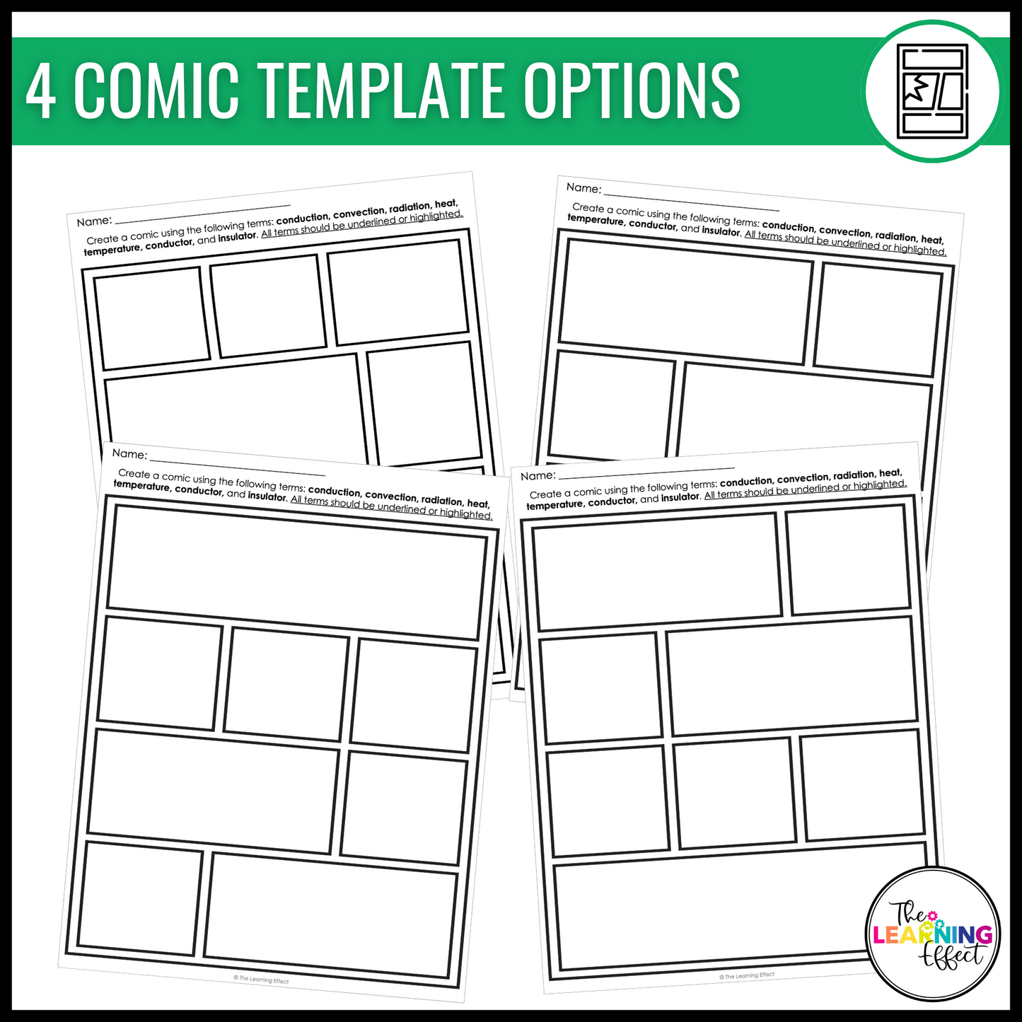 Heat Transfer Comic Activity | Science Project | Conduction, Convection, Radiation
