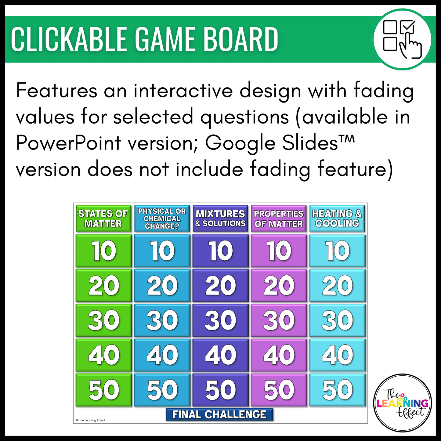 Matter Game Show | Science Review Test Prep Activity