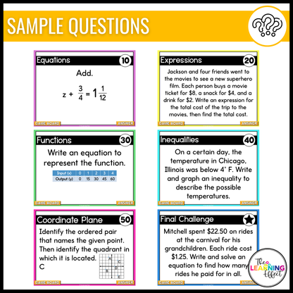 6th Grade Math Game Show BUNDLE | All Standards Test Prep Review Activities