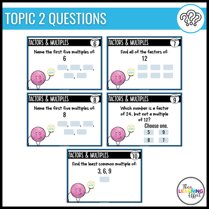 4th Grade Math Spiral Review #1 Google Slides | Digital Task Cards Test Prep Activity