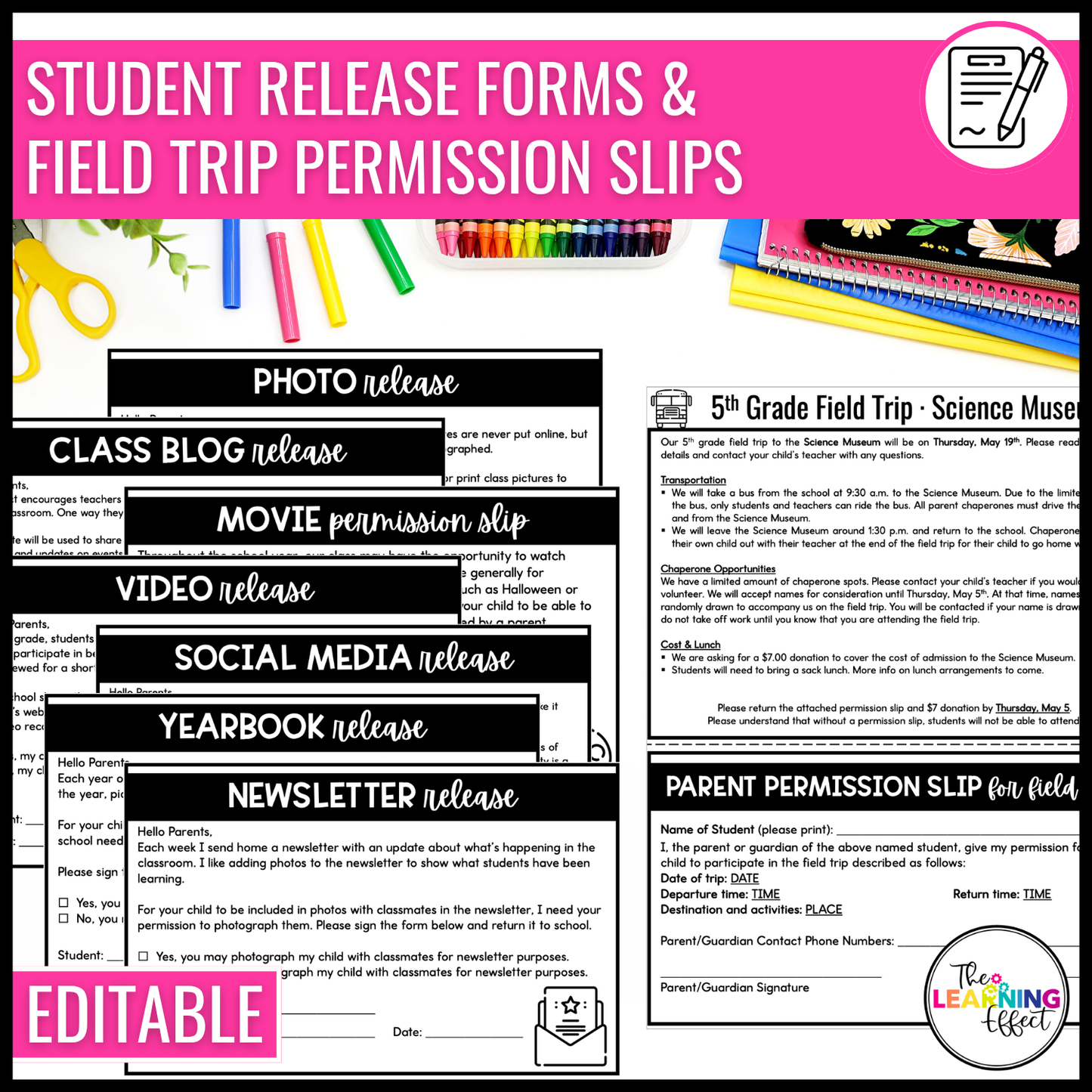 Back to School BUNDLE | Editable Forms, Printables, Checklists, and Templates