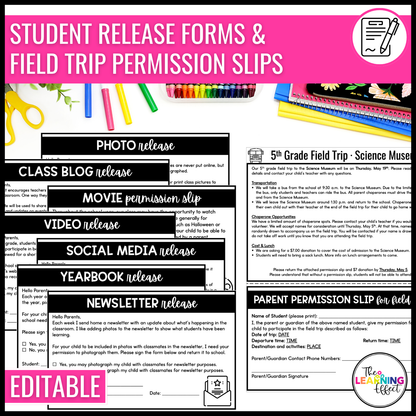 Back to School BUNDLE | Editable Forms, Printables, Checklists, and Templates