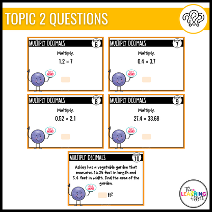 Decimal Operations and Division Google Slides | 6th Grade Digital Task Cards Activity