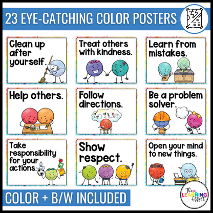 Classroom Rules and Expectations Posters | First Day of School and Back to School