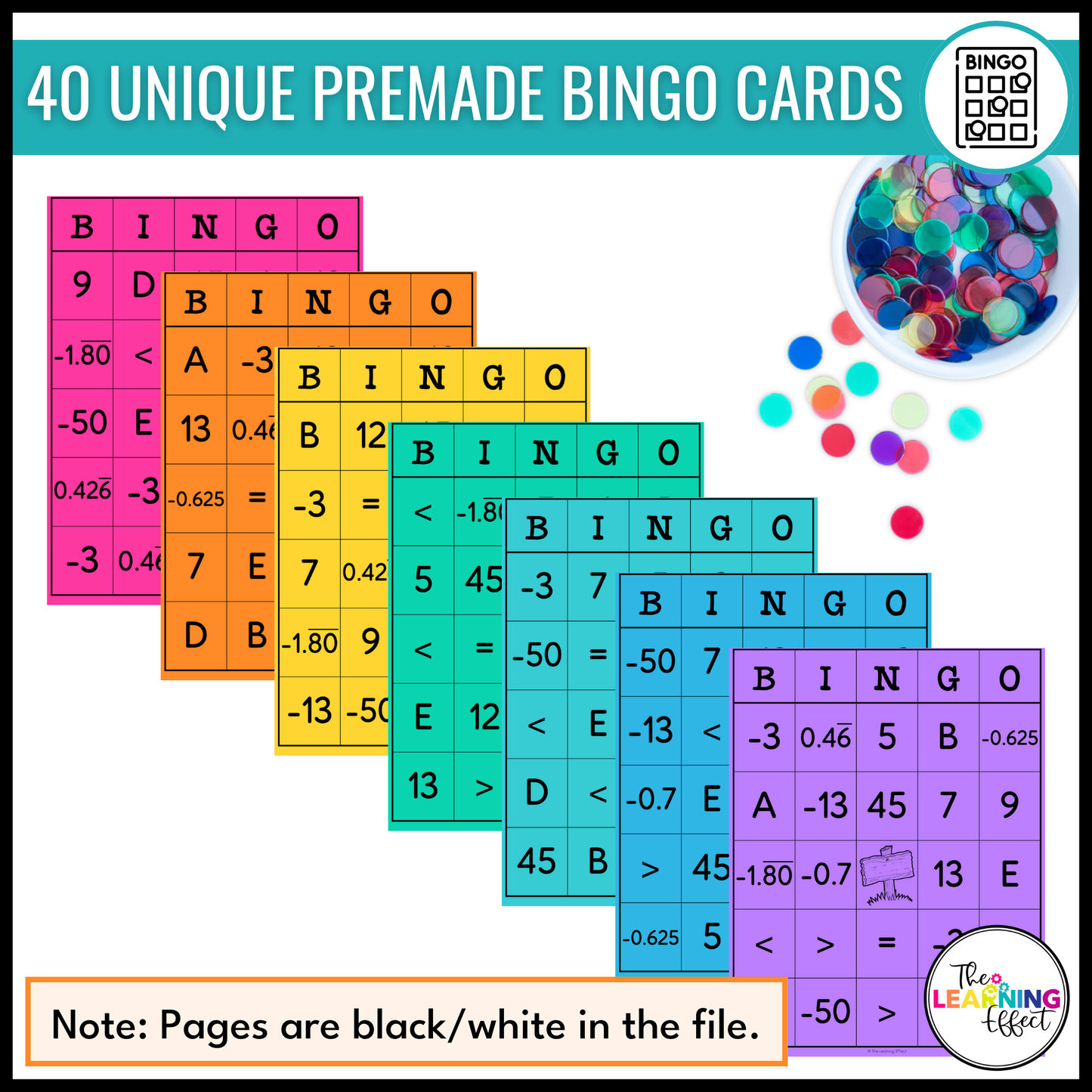 Integers and the Coordinate Plane Bingo Game | Math Review Activity