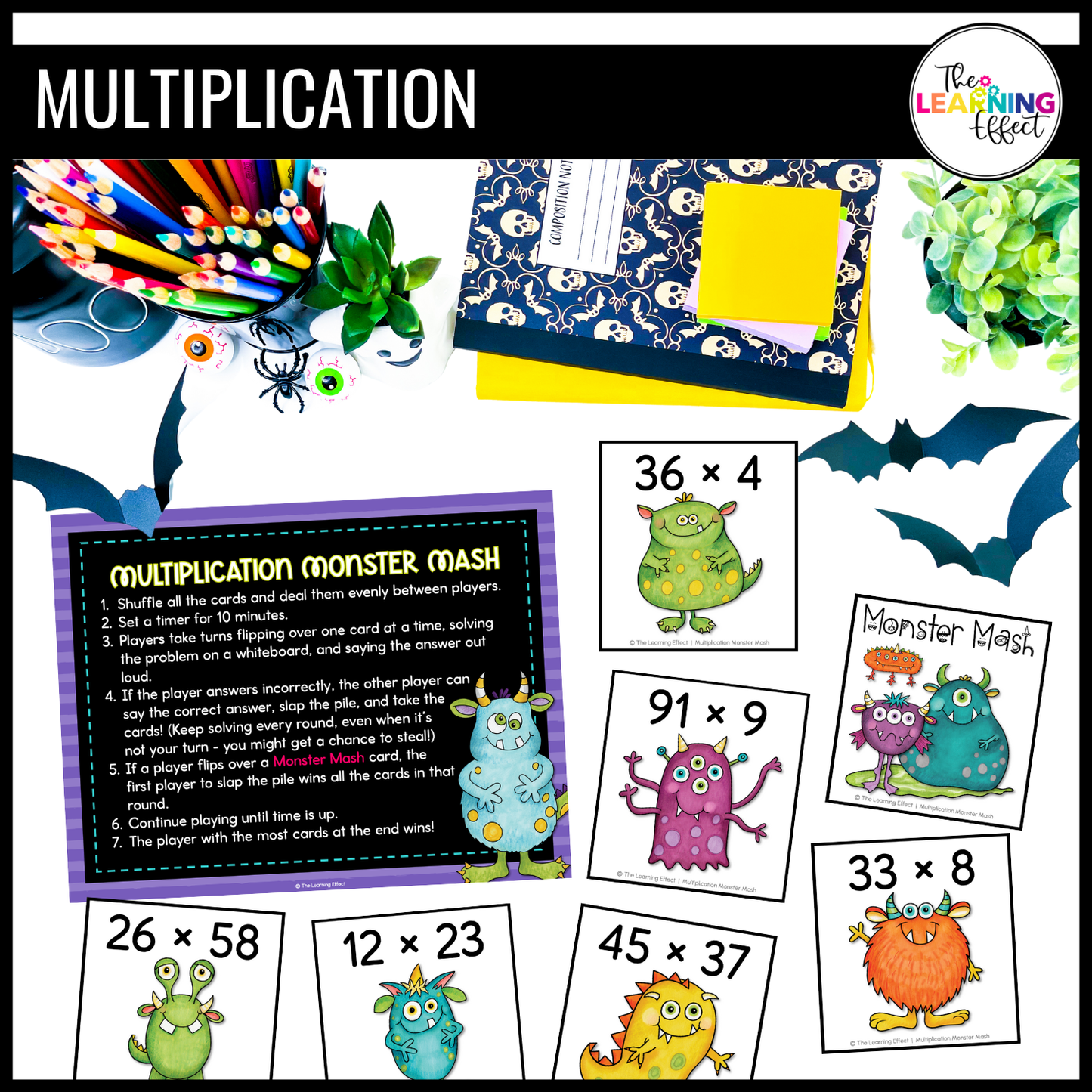 Halloween Math Centers Activities Games 5th Grade | Decimals, Division
