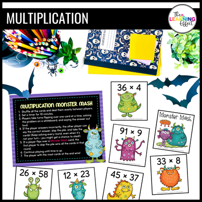 Halloween Math Centers Activities Games 5th Grade | Decimals, Division