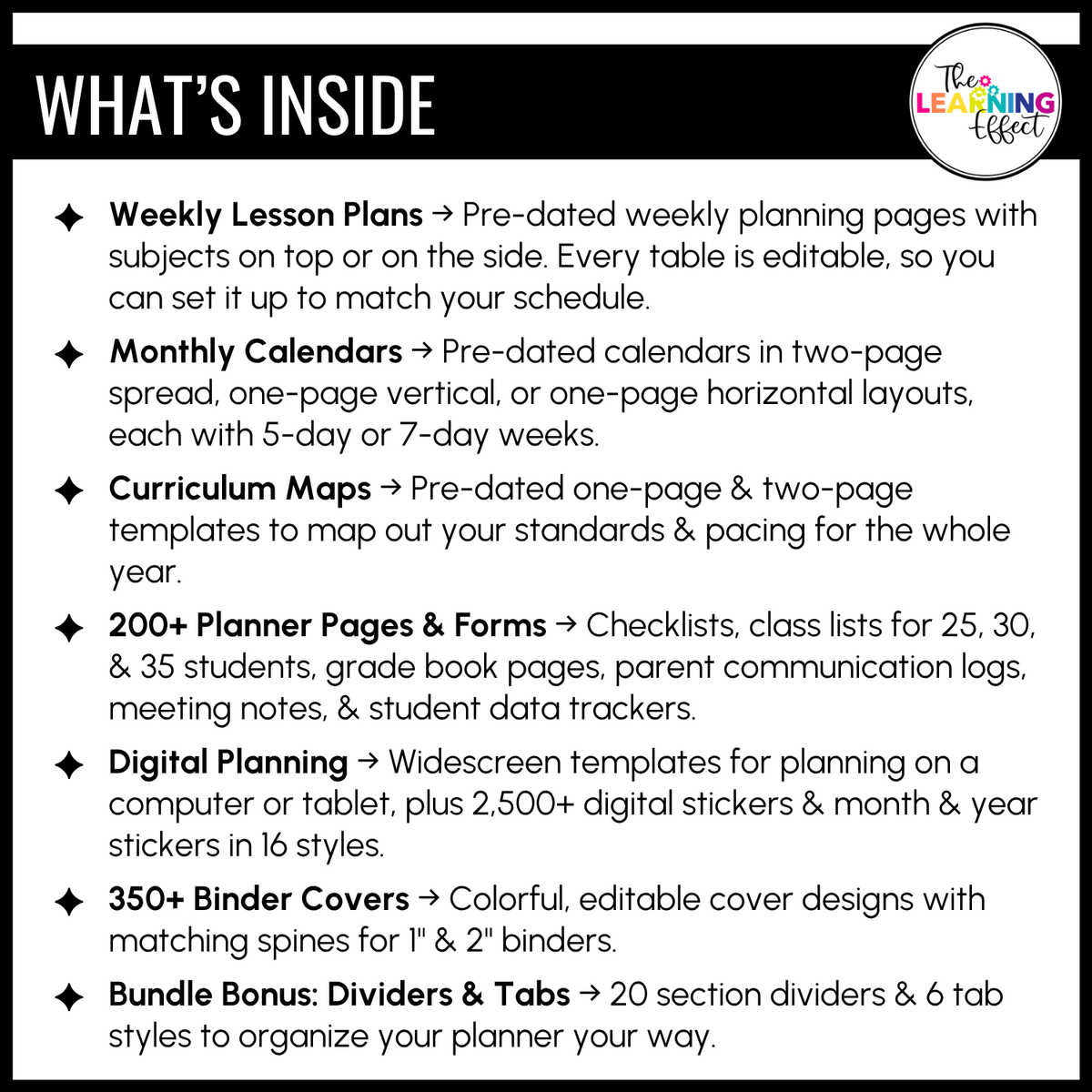 Editable 2026-2027 Teacher Planner | Printable Digital Lesson Plan Binder Templates