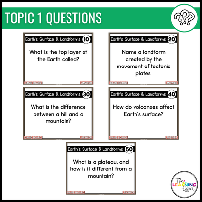 Weathering, Erosion, and Deposition Game Show | Science Review Test Prep Activity