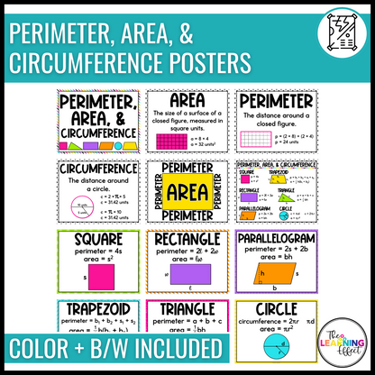 Geometry Posters BUNDLE | 2D and 3D Shapes, Area, Perimeter, and Volume Anchor Charts