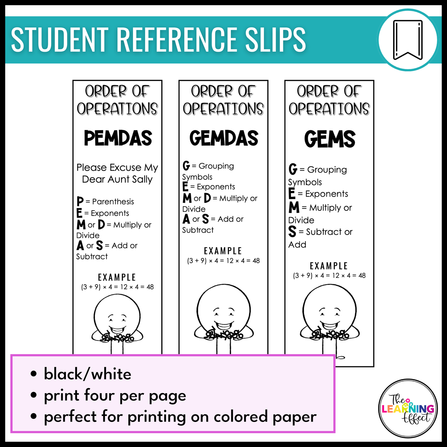 Order of Operations Math Posters | PEMDAS GEMDAS GEMS Anchor Charts
