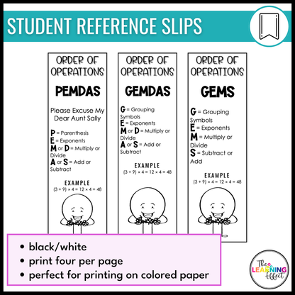 Order of Operations Math Posters | PEMDAS GEMDAS GEMS Anchor Charts