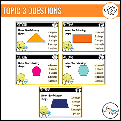 3rd Grade Math Spiral Review #3 Google Slides | Digital Task Cards Test Prep Activity