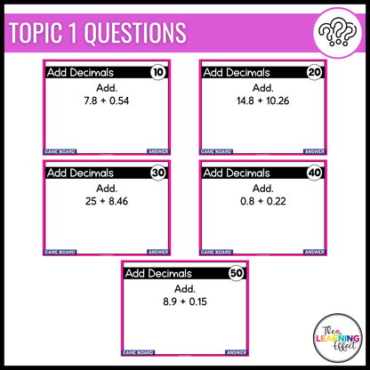 Adding and Subtracting Decimals Game Show | 5th Grade Math Test Prep Activity