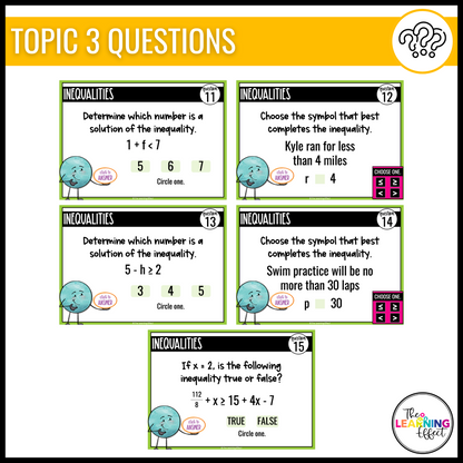 Functions and One Step Inequalities Google Slides | 6th Grade Digital Task Cards