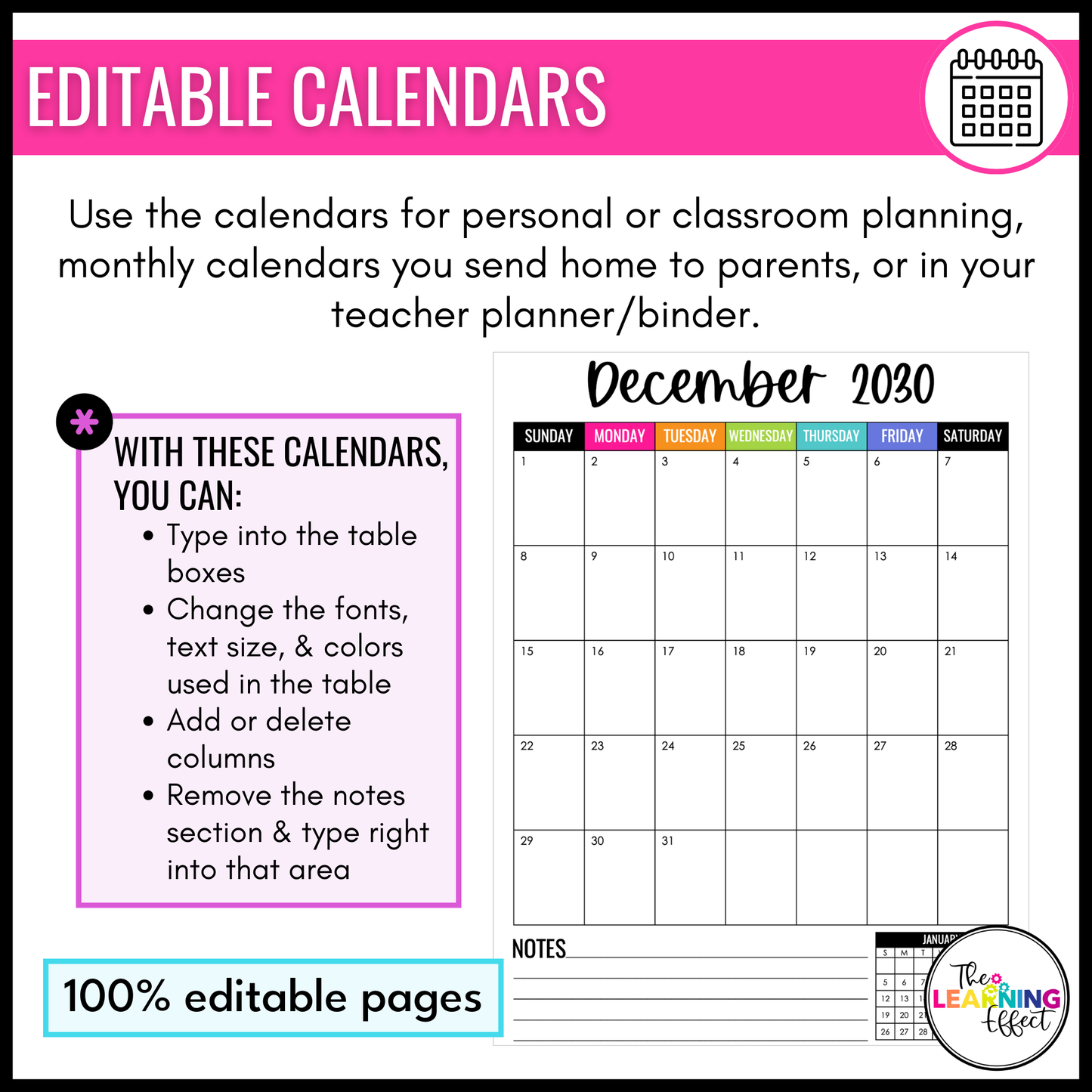Editable Monthly Calendar Templates 2026 - 2030 | Printable and Digital