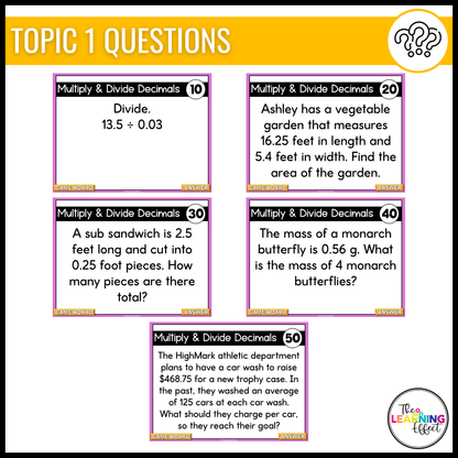 6th Grade Math Spiral Review #1 Game Show | End of Year Test Prep Activity