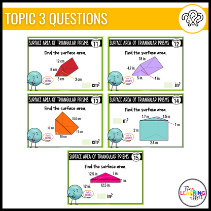 Volume and Surface Area Google Slides | 6th Grade Digital Task Cards Activity