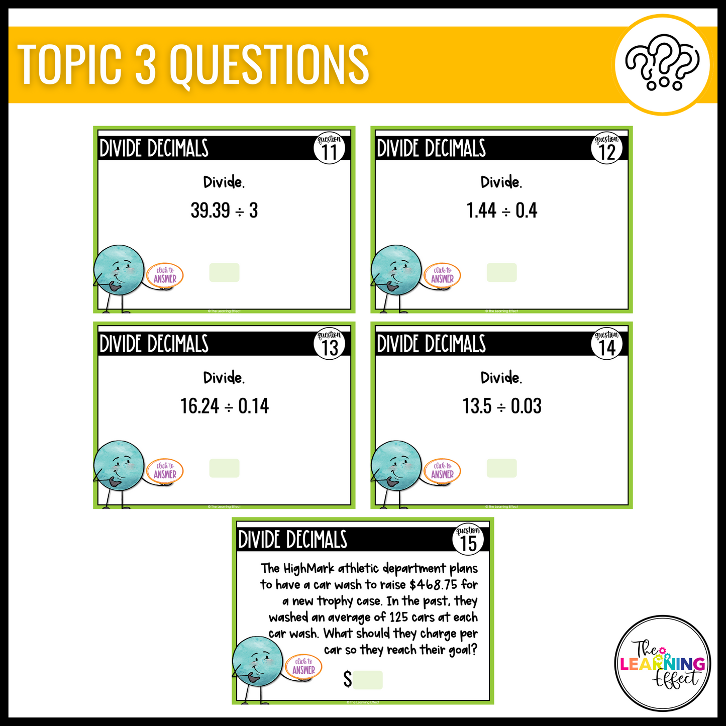 Decimal Operations and Division Google Slides | 6th Grade Digital Task Cards Activity