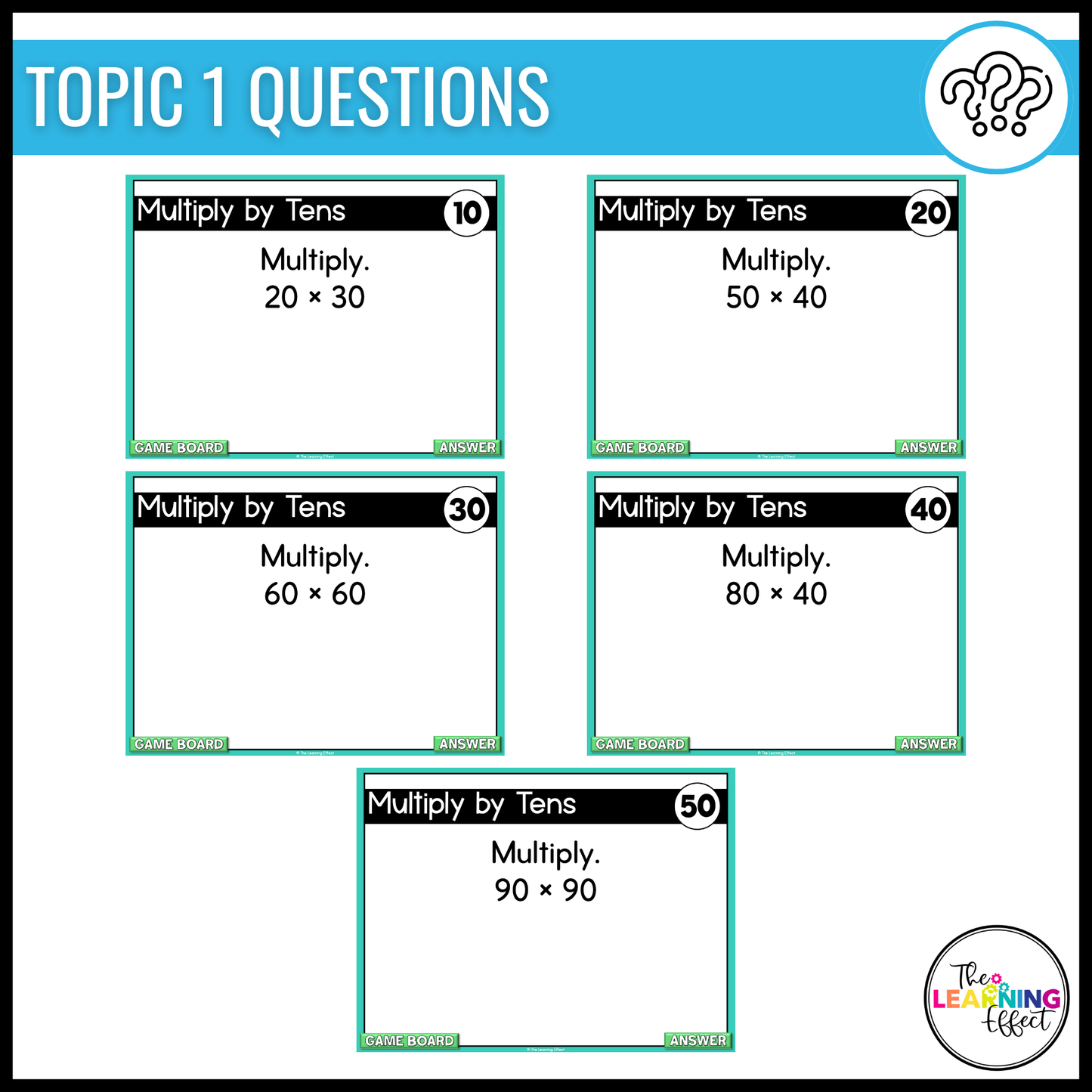 Multiply with Two-Digit Numbers Game Show | 4th Grade Multiplication Activity