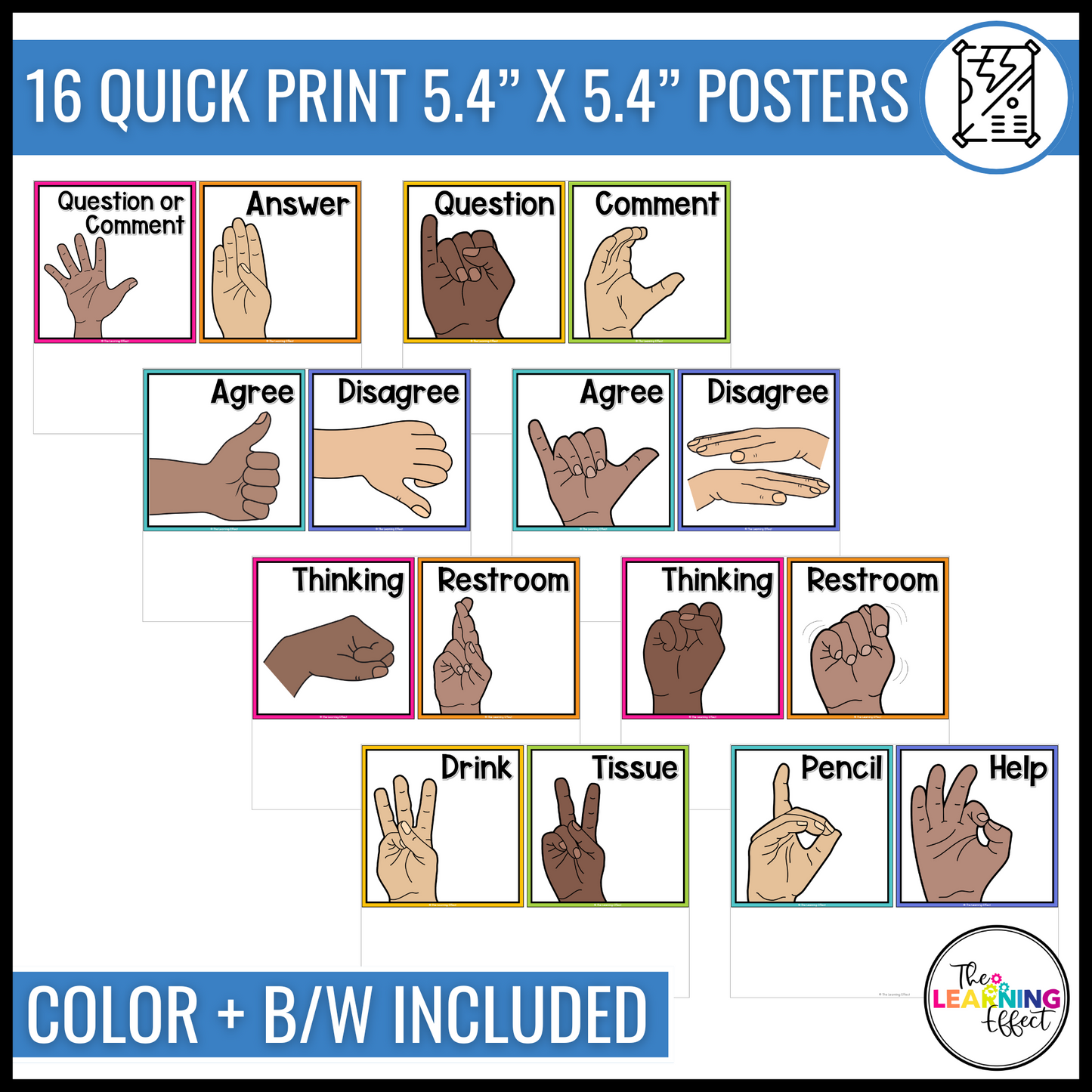 Hand Signals Editable Posters | Classroom and Behavior Management Signs