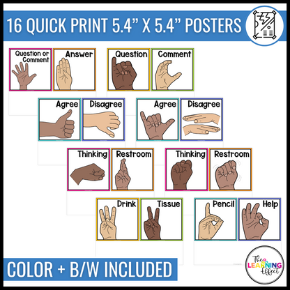 Hand Signals Editable Posters | Classroom and Behavior Management Signs
