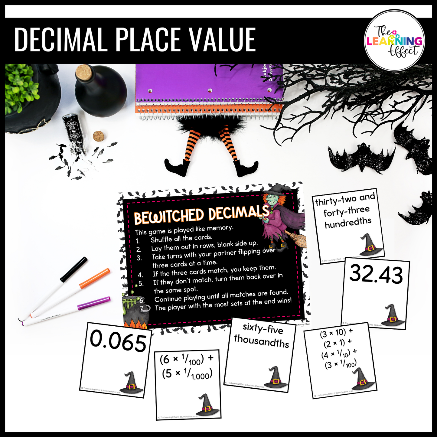 Halloween Math Centers Activities Games 5th Grade | Decimals, Division