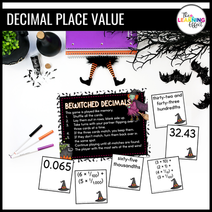 Halloween Math Centers Activities Games 5th Grade | Decimals, Division