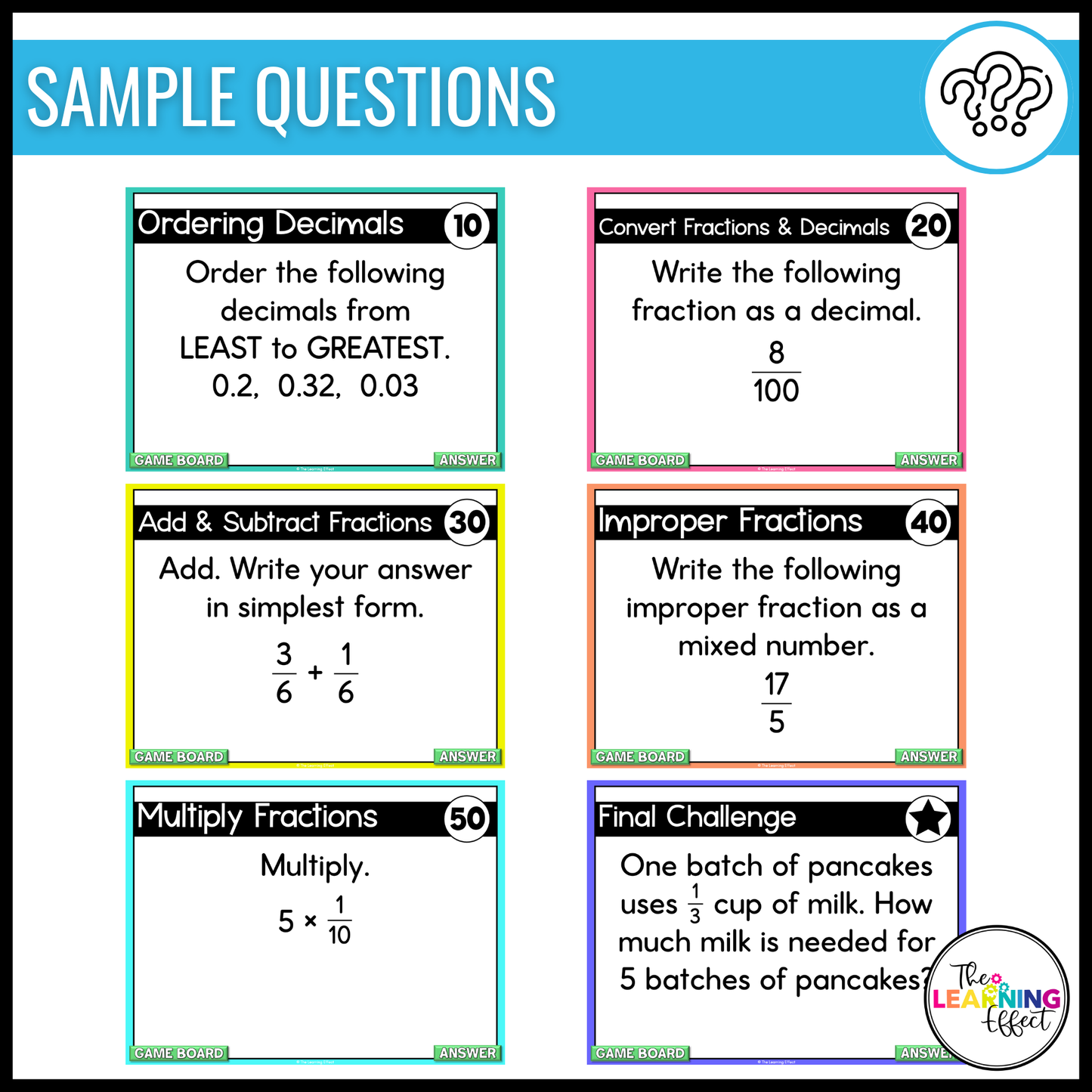 4th Grade Math Game Show BUNDLE | All Standards Test Prep Review Activities
