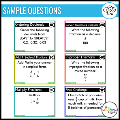 4th Grade Math Game Show BUNDLE | All Standards Test Prep Review Activities