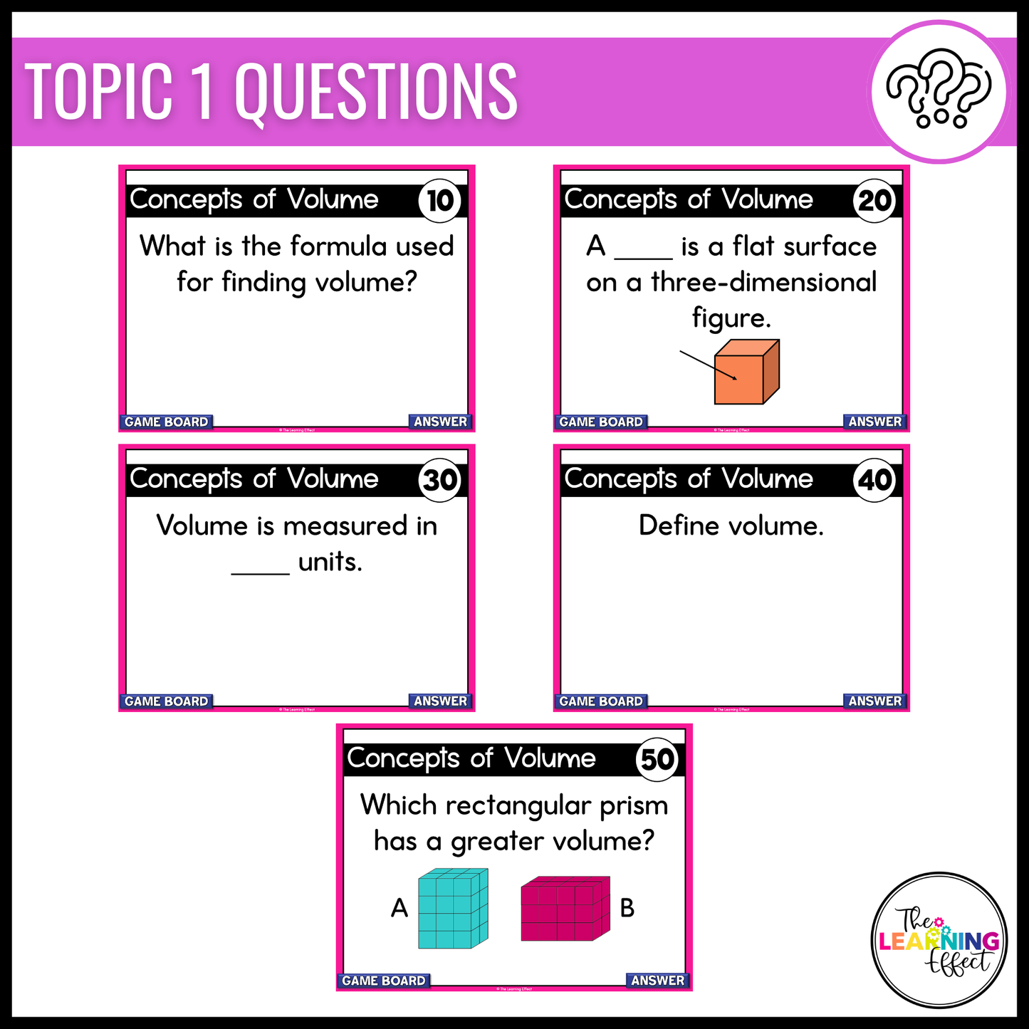 Volume Game Show | 5th Grade Math Review Test Prep Activity