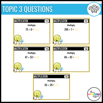 4th Grade Math Spiral Review #1 Google Slides | Digital Task Cards Test Prep Activity