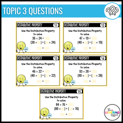 Multiply with Two-Digit Numbers Google Slides | 4th Grade Math Digital Task Cards Multiplication Activity