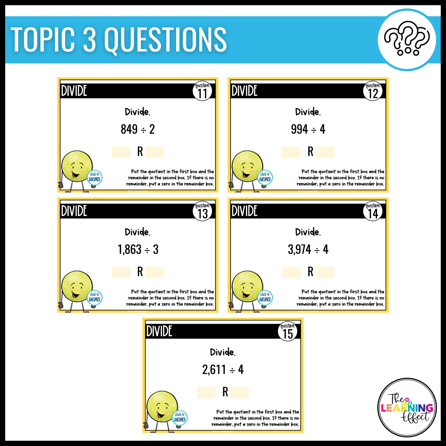 Divide by a One-Digit Number Google Slides | 4th Grade Math Digital Task Cards Division Activity