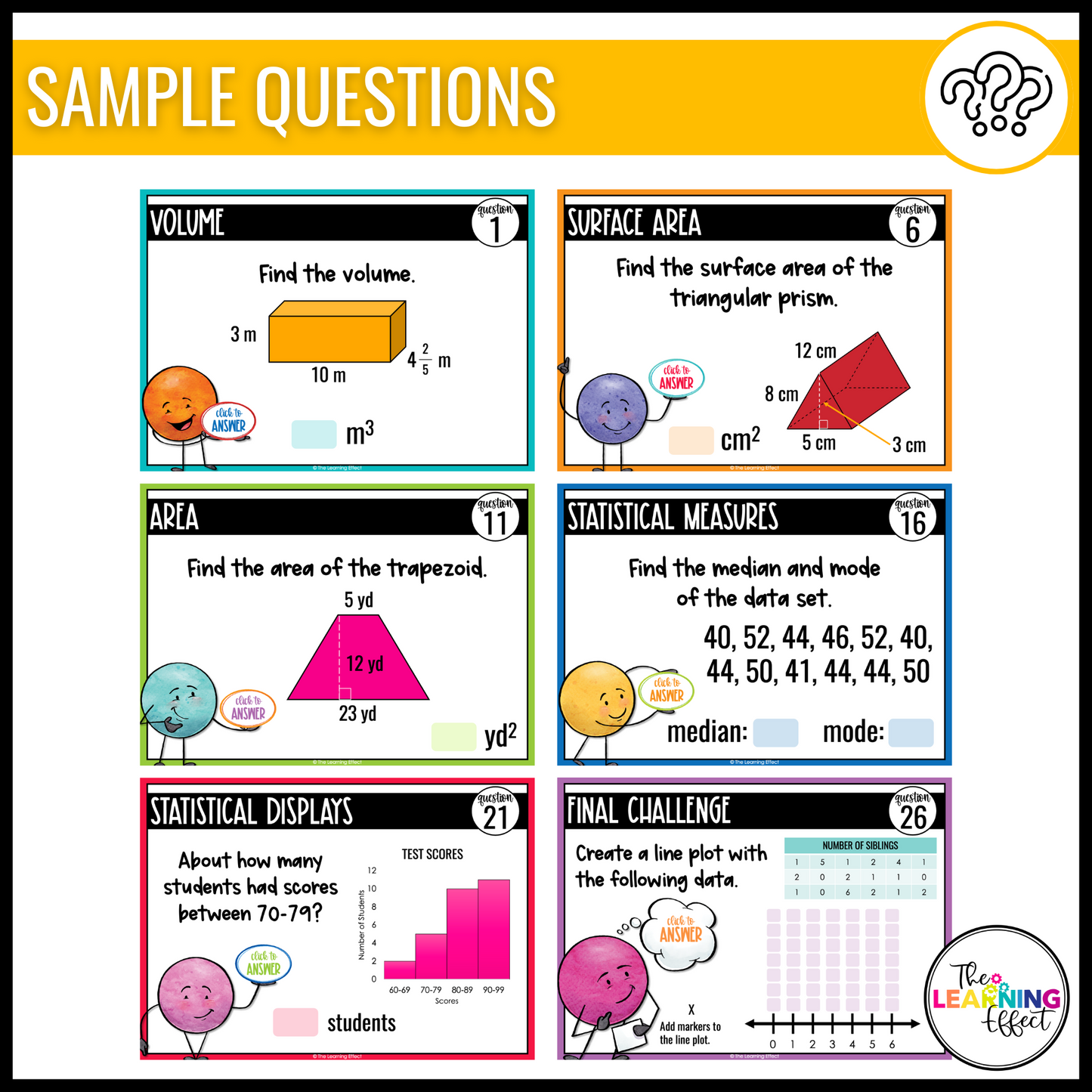 6th Grade Math Google Slides BUNDLE | All Standards Digital Task Cards Activities