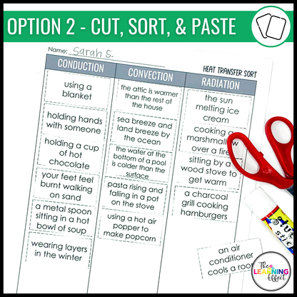 Heat Transfer Sort Activity | Print & Digital | Conduction Convection Radiation