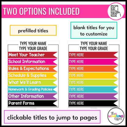 Back to School Digital Google Slides Flip Book Template | Parent Information