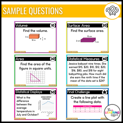 6th Grade Math Game Show BUNDLE | All Standards Test Prep Review Activities