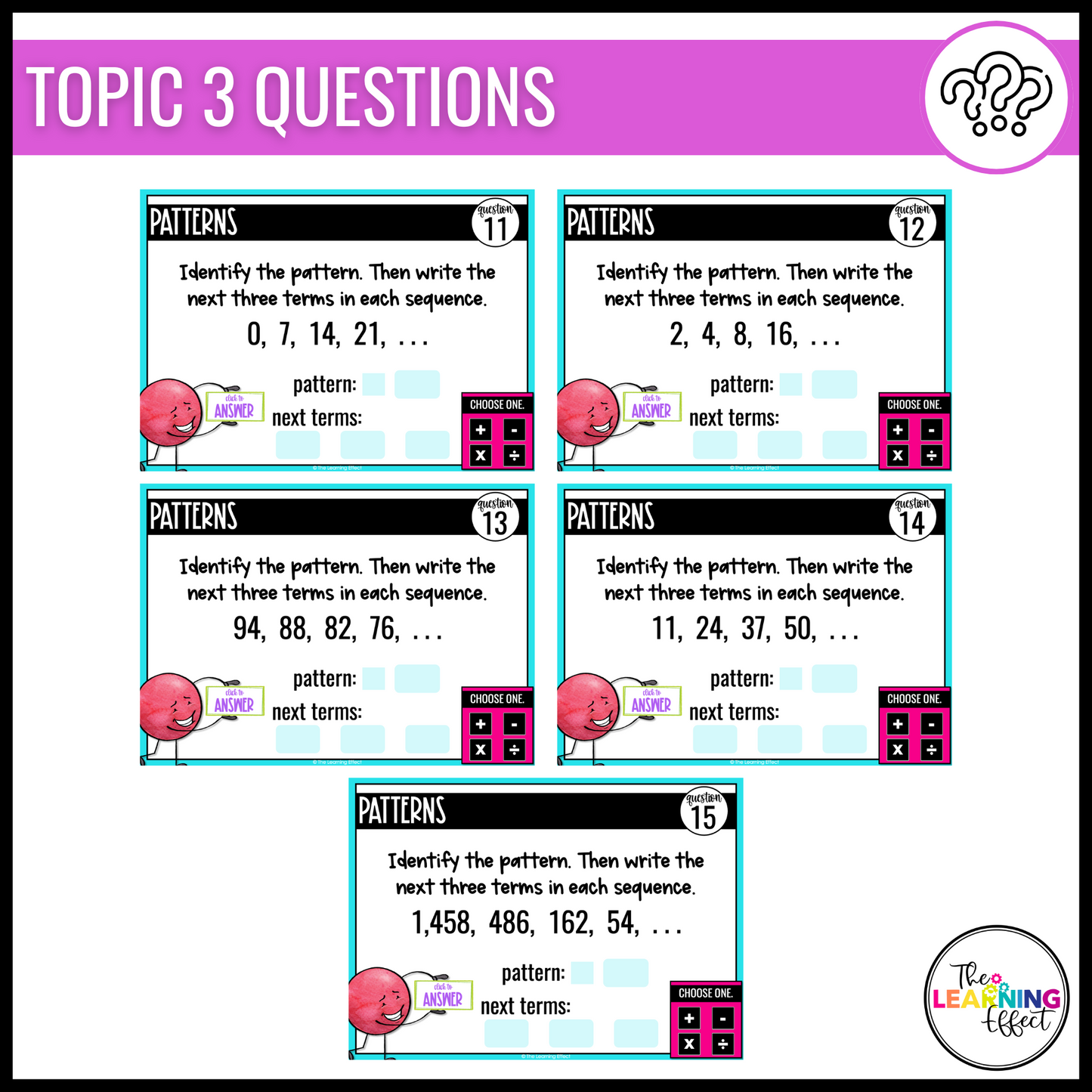 Expressions and Patterns Google Slides | 5th Grade Digital Task Cards Activity