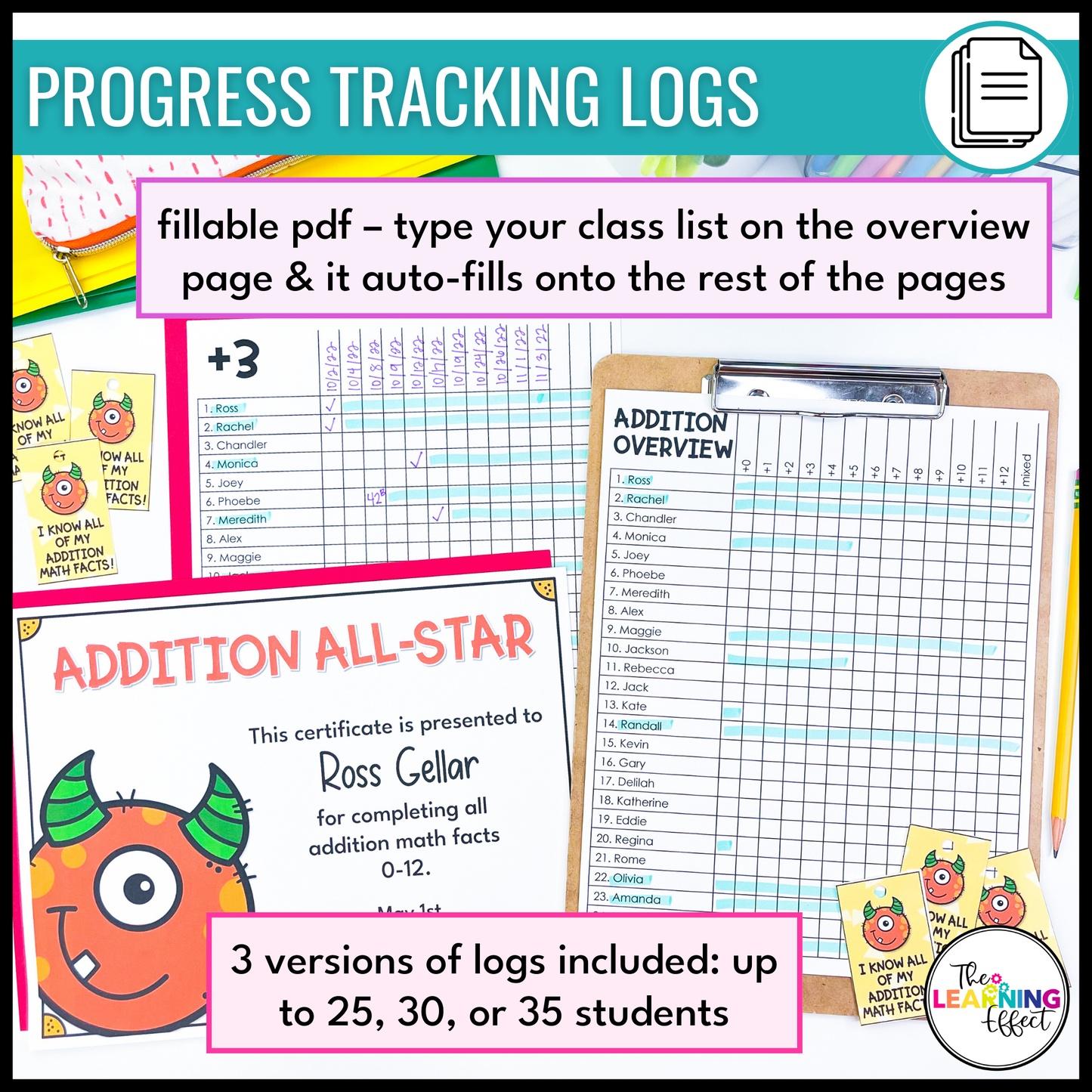 Addition Timed Tests | Math Fact Fluency Practice Worksheets and Tracker