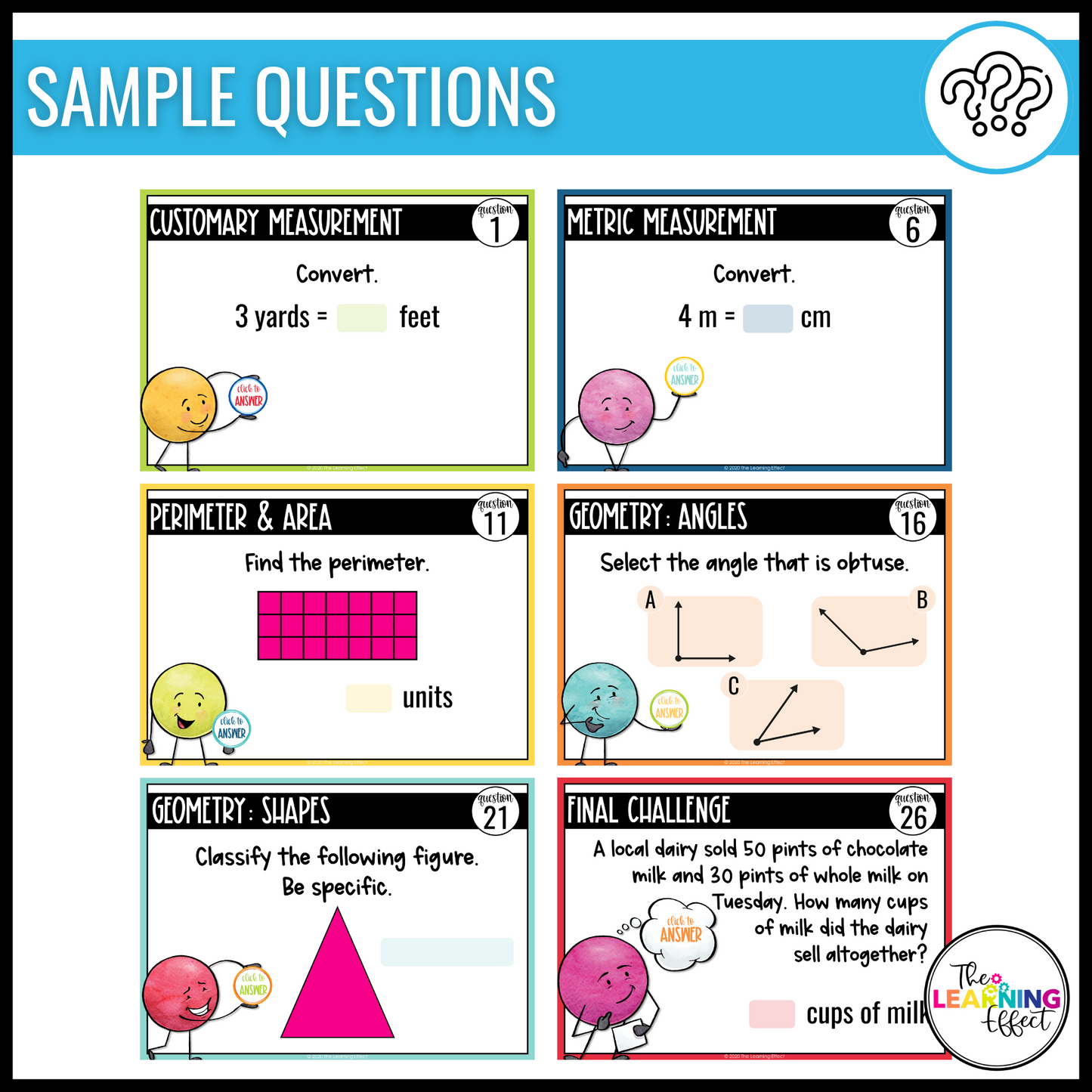 4th Grade Math Google Slides BUNDLE | All Standards Digital Task Cards Activities