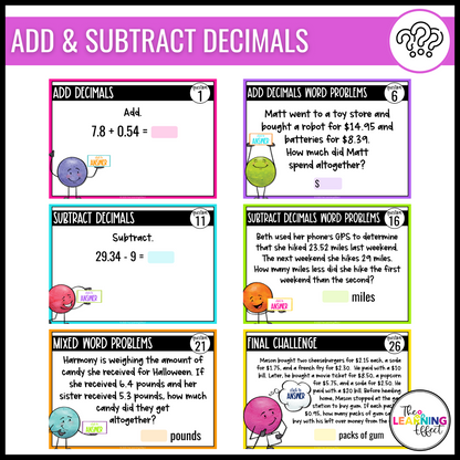 5th Grade Math Decimals Google Slides BUNDLE | Digital Task Card Activities
